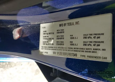 2020 Tesla Model 3 Long Range Dual Motor All-Wheel Drive from USA, damaged, VIN 5YJ3E1EB7LF617349
